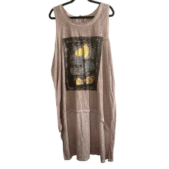 EXTRA TOUCH Abstract Graphic High-Low Tank Top Shirt - Curve Plus 2X - Picture 1 of 5